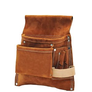 NAIL & TOOL BAG - 5 POCKET SPLIT LEATHER